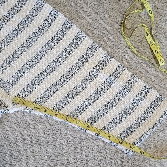 Lucky Brand Terry Cloth Striped Cream and Blue Pullover Top - Size Large - Picture 10 of 13